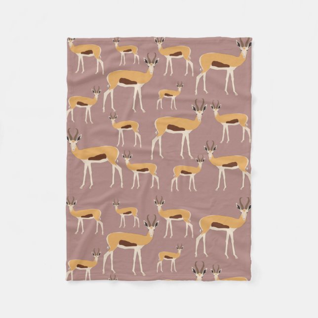 Wild Antelope Animal Pattern Fleece Blanket (Front)