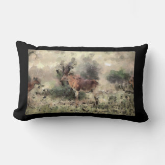 Wild Antelope Beautiful Abstract Painted Animal Lumbar Cushion