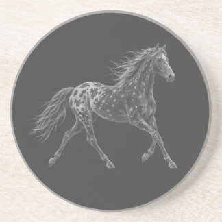 Wild Appaloosa Mustang Horse Chalk Art Stone Coaster
