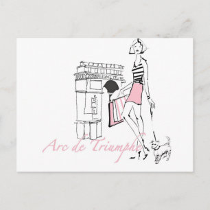 Wild Apple   Arc De Triomphe - Girly Sketch Postcard