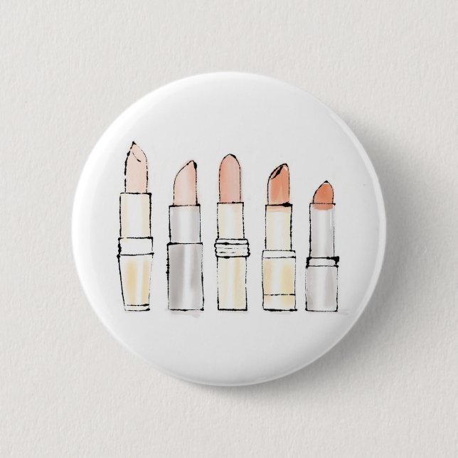Wild Apple | Colourful Modern Lipstick Sketch 6 Cm Round Badge (Front)