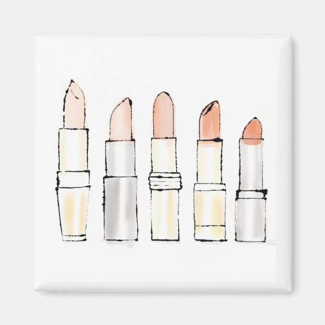 Wild Apple | Colourful Modern Lipstick Sketch Magnet (Front)