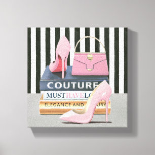 Wild Apple   Couture Stripes - Shoes & Bag Canvas Print