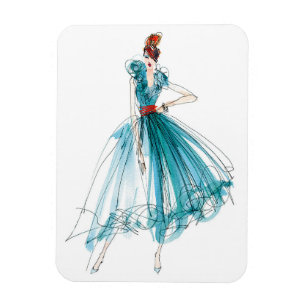 Wild Apple   Haute Couture Fashion Sketch Magnet