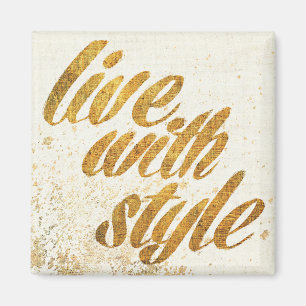 Wild Apple   Live With Style - Girly Quote Magnet