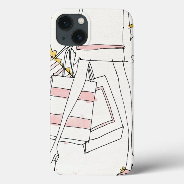 Wild Apple | Modern Pink Fashion Sketch Case-Mate iPhone Case (Back)
