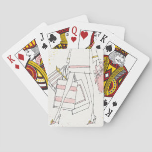 Wild Apple Modern Pink Fashion Sketch Playing Cards