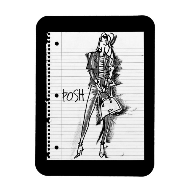 Wild Apple | Posh - Edgy Vintage Sketch Magnet (Vertical)