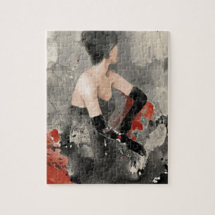 Wild Apple Vintage Watercolor Woman Jigsaw Puzzle