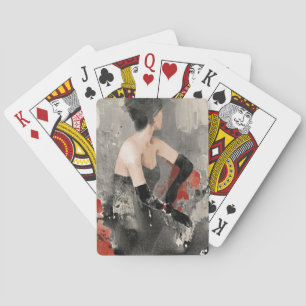 Wild Apple Vintage Watercolor Woman Playing Cards