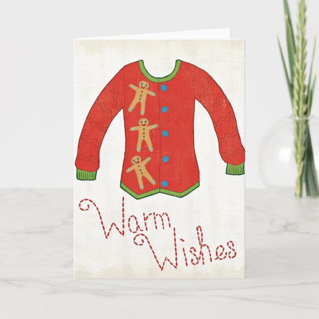 Wild Apple | Warm Wishes - Gingerbread Man Holiday Card (Front)