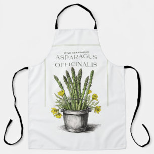Wild Asparagus Sketch Design: Nature-Inspired  Apron
