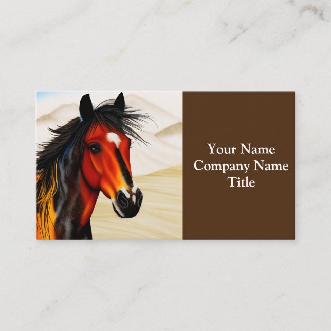 Wild At Heart - A Spirited Western Pinto Pony Business Card (Front)