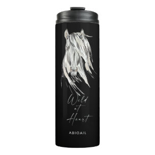 Wild at Heart Custom Name Black Thermal Tumbler