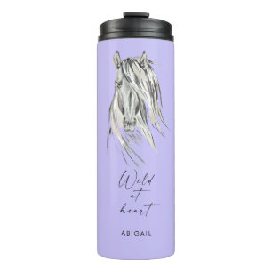 Wild at Heart Custom Name Lavender Thermal Tumbler