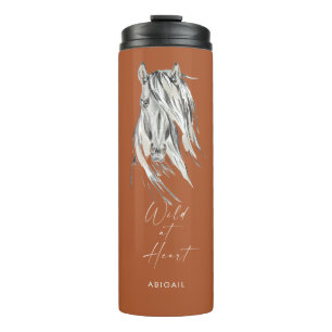 Wild at Heart Custom Name Terracotta Thermal Tumbler