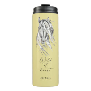 Wild at Heart Custom Name Yellow Thermal Tumbler