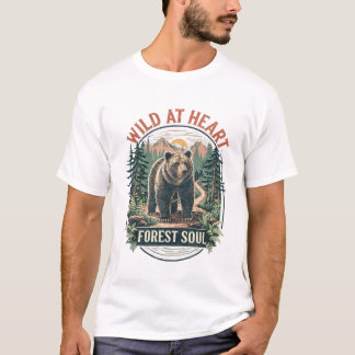Wild At Heart Forest Soul Bear Vintage Outdoor T-Shirt