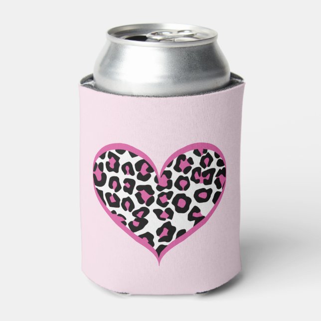 Wild at Heart Leopard Print Can Cooler (Can Front)