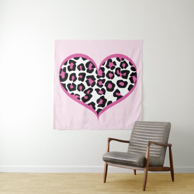 Wild at Heart Leopard Print Tapestry (In Situ)