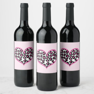 Wild at Heart Leopard Print Wine Label