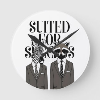 Wild at Heart: The Suited Elite Tee Round Clock