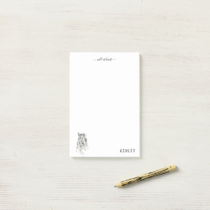 Wild at Heart Watercolor Horse Custom Name Post-it Notes