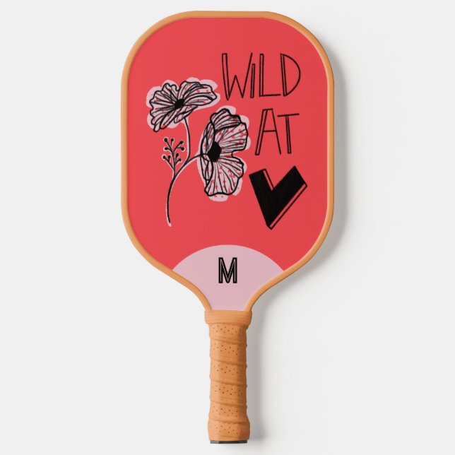 Wild At Heart Whimsical Red Pickleball Paddle (Front)