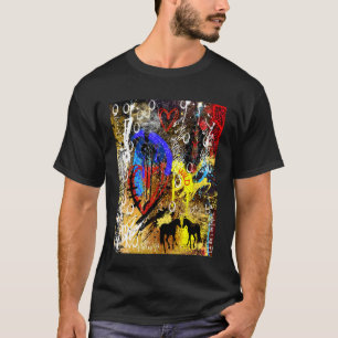 Wild at the Core Chaos Heart and Horse Design T-Shirt