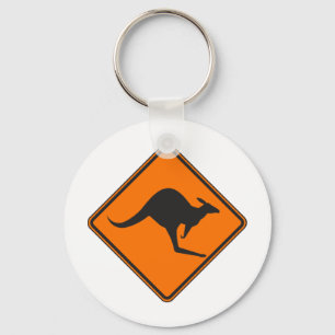 Wild Australian Kangaroo Marsupial Roo Silhouette Key Ring