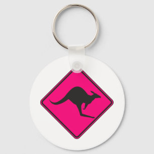 Wild Australian Kangaroo Marsupial Roo Silhouette Key Ring