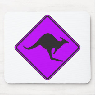Wild Australian Kangaroo Marsupial Roo Silhouette Mouse Pad