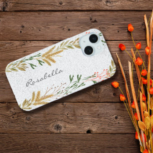 Wild Autumn Botanicals Personalise Name iPhone 15 Case