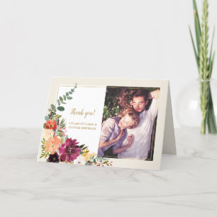 Wild Autumn Bouquet   Photo Thank you Card