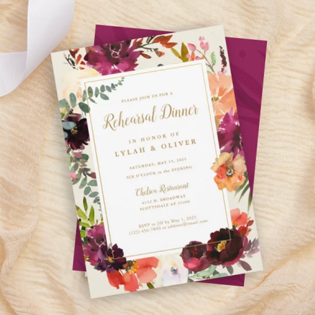 Wild Autumn Bouquet | Rehearsal Dinner Invitation (Creator Uploaded)