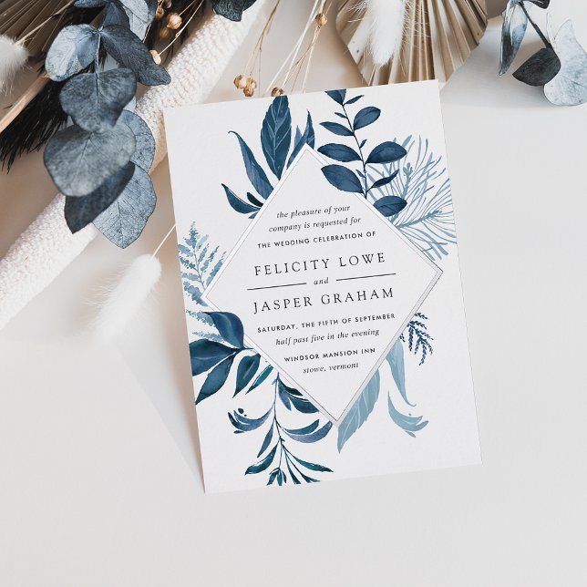 Wild Azure | Blue Watercolor Foliage Wedding (Creator Uploaded)