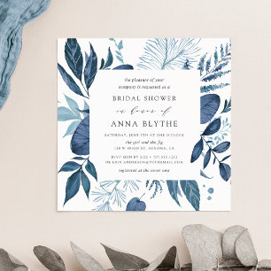 Wild Azure Bridal Shower Invitation   Square