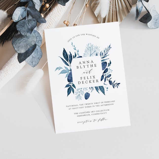 Wild Azure Frame Wedding Invitation (Creator Uploaded)