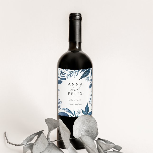 Wild Azure | Personalised Wedding Wine Label (Creator Uploaded)