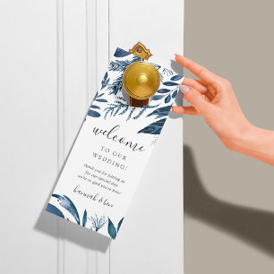 Wild Azure Wedding Welcome/Do Not Disturb Door Hanger