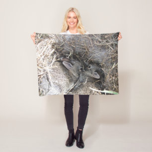 Wild Baby Bunnies Fleece Blanket