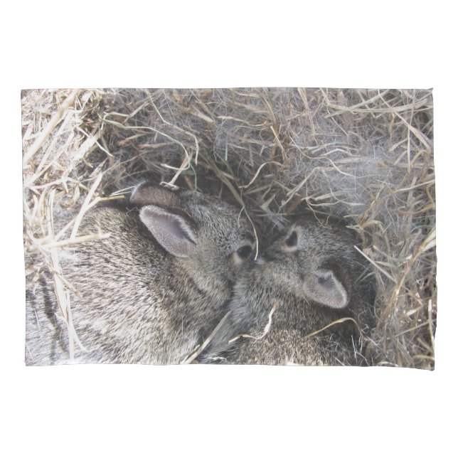 Wild Baby Bunnies Pillowcase (Front)