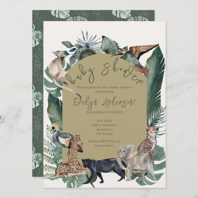 Wild Baby Shower Invitation (Front/Back)