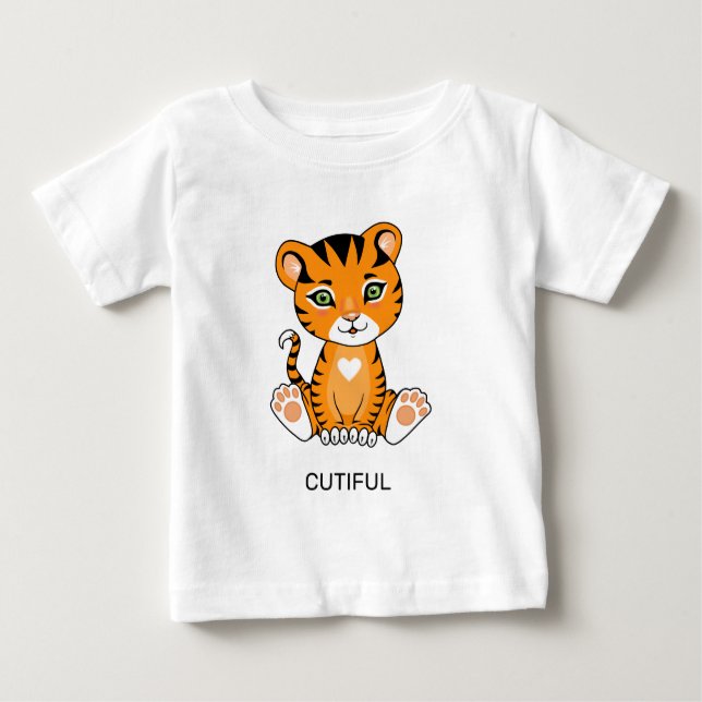 Wild Baby Tiger Animal Cartoon T-Shirt (Front)