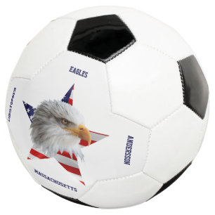 Wild Bald Eagle, The American Flag, Star Soccer Ball