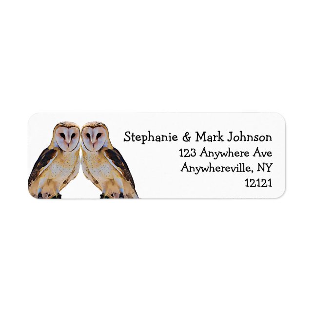 Wild Barn Owl Bird Artwork Name Personalised White (Front)