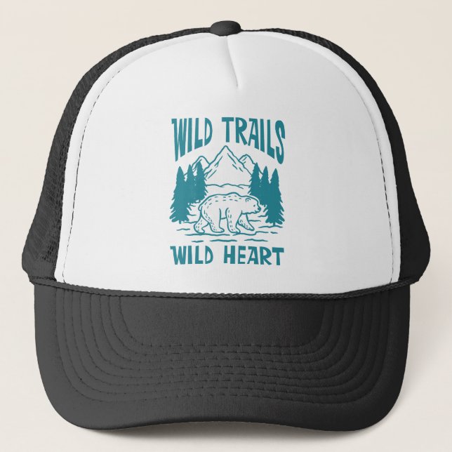 Wild Bear Mountain Wilderness Adventure Trucker Hat (Front)