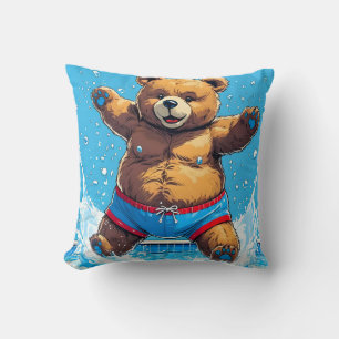 Wild Bear Summer Vintage Pool Cushion