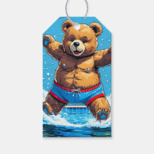 Wild Bear Summer Vintage Pool Gift Tags