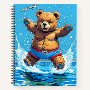 Wild Bear Summer Vintage Pool  Notebook